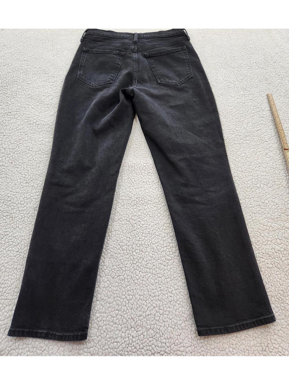 Banana Republic Women's 28 Black High Rise Straight Distressed Jeans - Picture 4 of 12